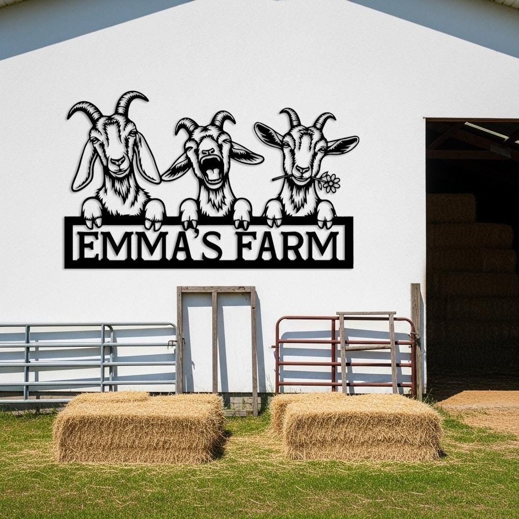 Custom Goat Farm Metal Sign