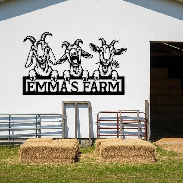 Custom Goat Farm Metal Sign