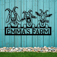 Custom Goat Farm Metal Sign
