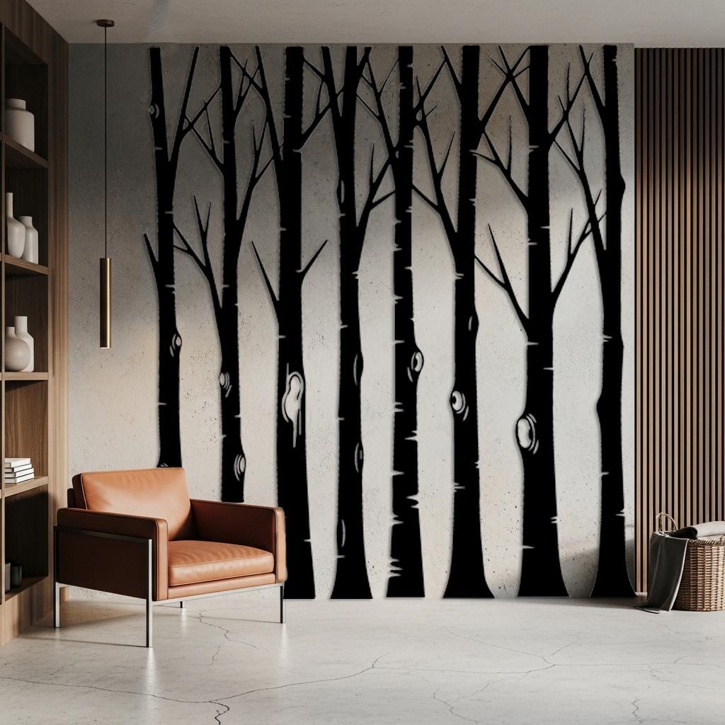 Vertical Tree Metal Wall Art
