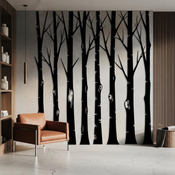 Vertical Tree Metal Wall Art