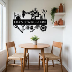 Personalized Sewing Room Metal Sign