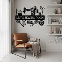 Personalized Sewing Room Metal Sign