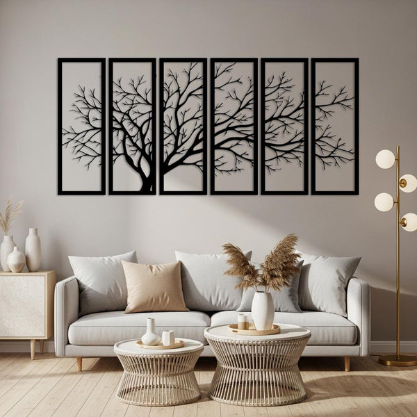 Set of 6 Tree Branch Metal Wall Art