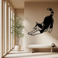 Stretching Cat Metal Wall Art