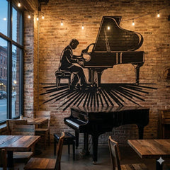 Piano Player Metal Wall Decor