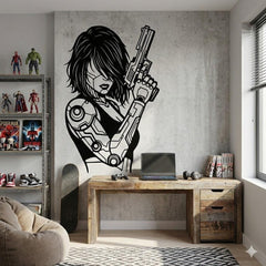 Cyberpunk Woman Metal Wall Decor