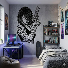 Cyberpunk Woman Metal Wall Decor
