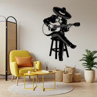 Mariachi Guitarist Metal Wall Decor
