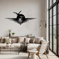 Sunset Seagull Metal Wall Decor