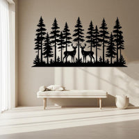 Deer Forest Metal Wall Art