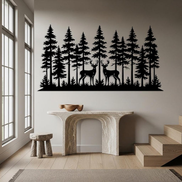 Deer Forest Metal Wall Art