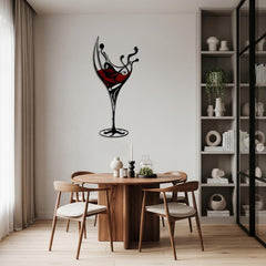Colorful Wine Glass Metal Wall Decor