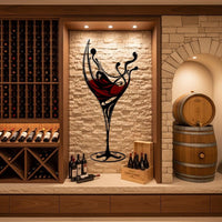Colorful Wine Glass Metal Wall Decor