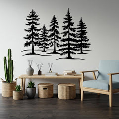 Pine Forest Metal Wall Decor