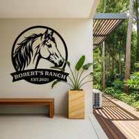 Custom Horse Ranch Metal Sign