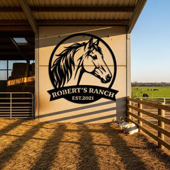 Custom Horse Ranch Metal Sign