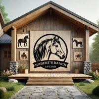 Custom Horse Ranch Metal Sign