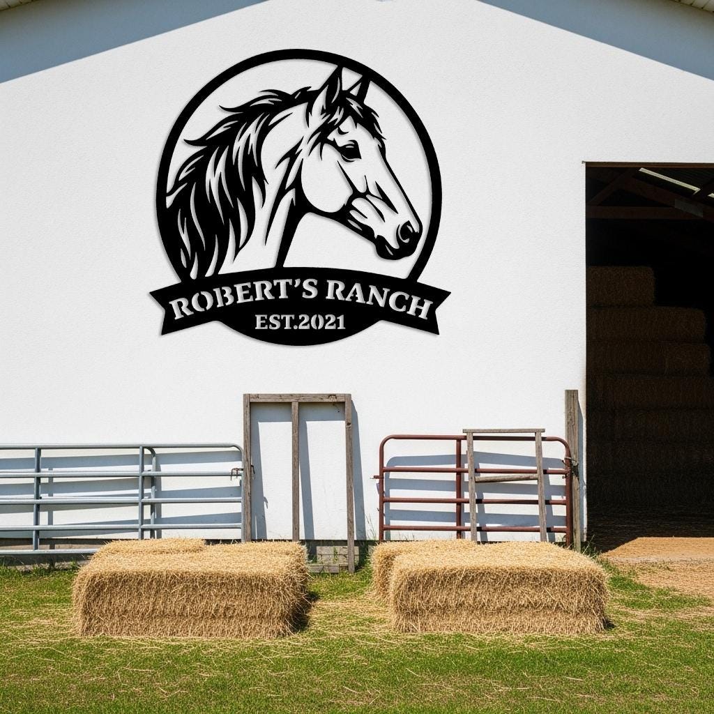Custom Horse Ranch Metal Sign