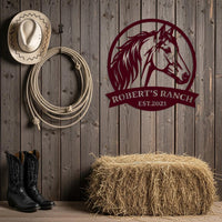 Custom Horse Ranch Metal Sign