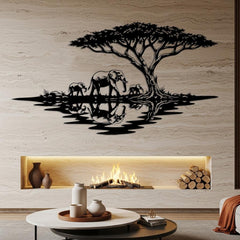 Safari Elephant Metal Wall Art
