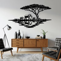 Safari Elephant Metal Wall Art