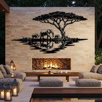 Safari Elephant Metal Wall Art