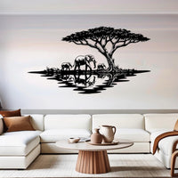 Safari Elephant Metal Wall Art