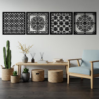 Folk Tile Metal Wall Art