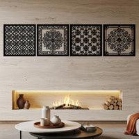 Folk Tile Metal Wall Art