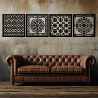 Folk Tile Metal Wall Art