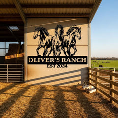 Horse Ranch Custom Metal Sign