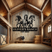 Horse Ranch Custom Metal Sign