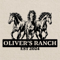 Horse Ranch Custom Metal Sign