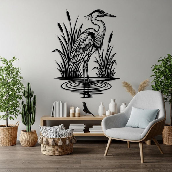 Rustic Heron Wall Art