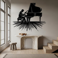 Piano Player Metal Wall Decor