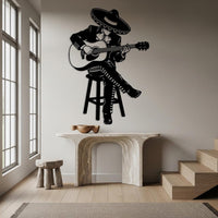 Mariachi Guitarist Metal Wall Decor