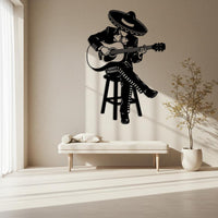 Mariachi Guitarist Metal Wall Decor