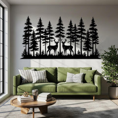 Deer Forest Metal Wall Art