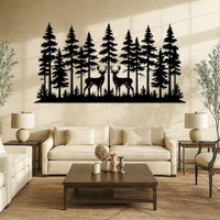 Deer Forest Metal Wall Art