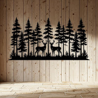 Deer Forest Metal Wall Art
