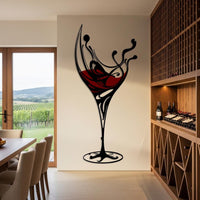 Colorful Wine Glass Metal Wall Decor