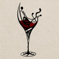 Colorful Wine Glass Metal Wall Decor