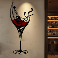 Colorful Wine Glass Metal Wall Decor