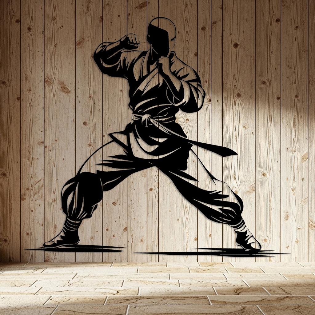 Karate Fighter Metal Wall Decor