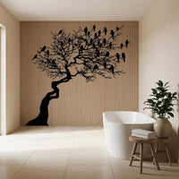 Tree on Cliff Metal Wall Decor