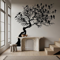 Tree on Cliff Metal Wall Decor