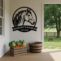 Custom Horse Ranch Metal Sign