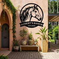Custom Horse Ranch Metal Sign