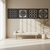Folk Tile Metal Wall Art